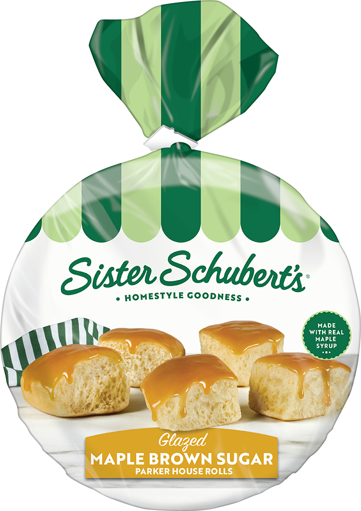 Sister Schubert's® Glazed Maple Brown Sugar Parker House Style Yeast Rolls